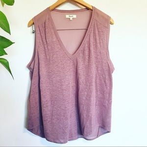 Madewell sheer back linen blouse